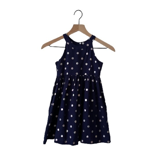 Gymboree Blue Polka Dot Dress Girls Size 7 - Picture 2 of 10